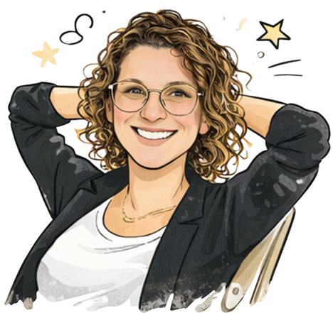 Illustration Sabrina lehnt sich entspannt zurück